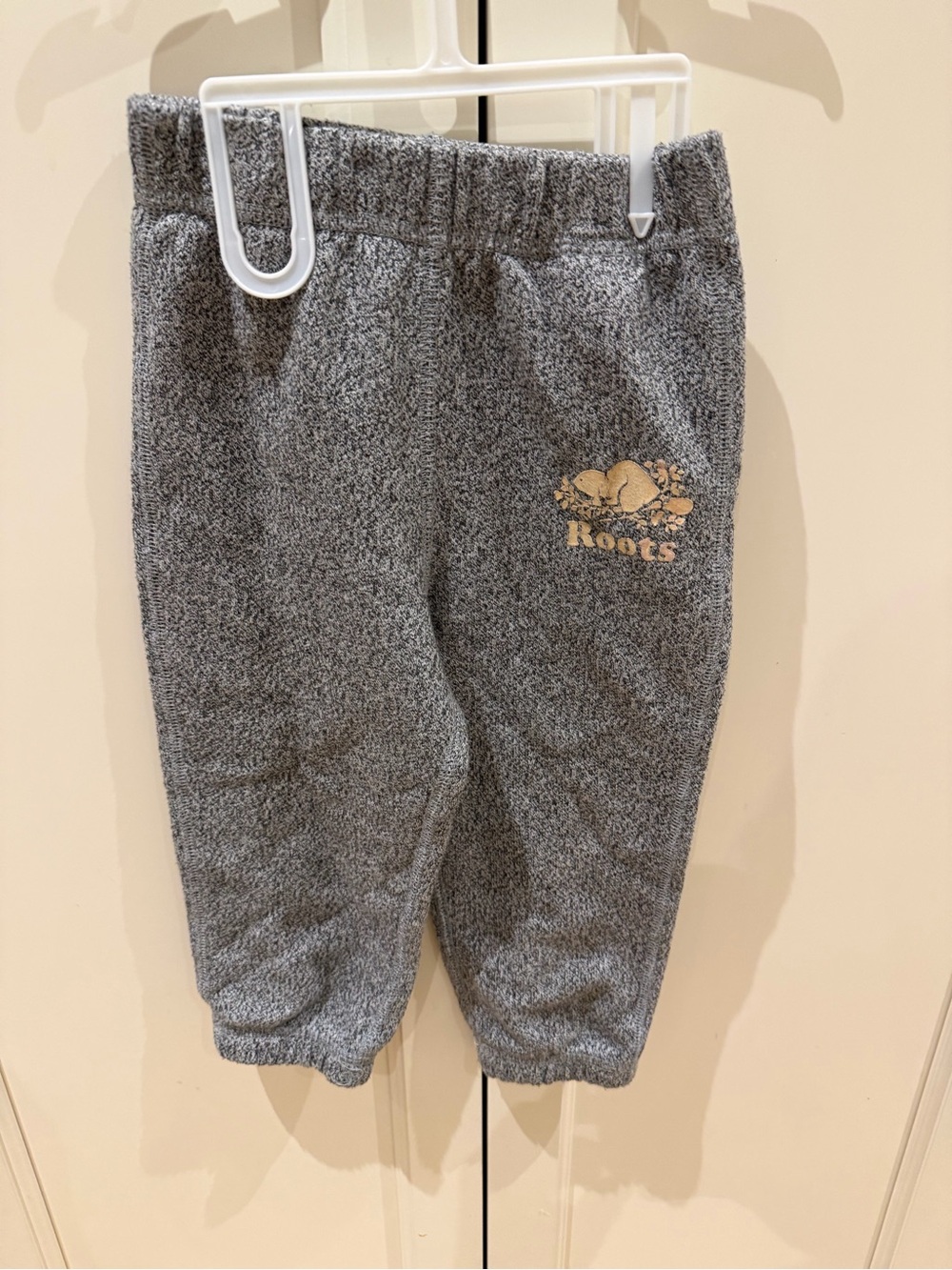 Roots 18-24m Gray Kids Sweatpants with pink Logo